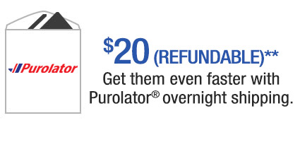 Overnight Samples for $20- Get them even faster with Purolator Overnight Shipping