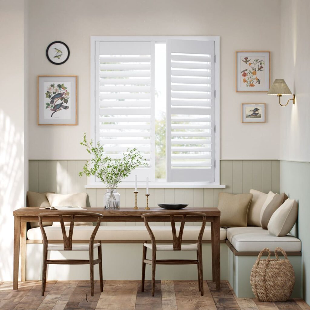 No Drill Faux Wood Shutters
