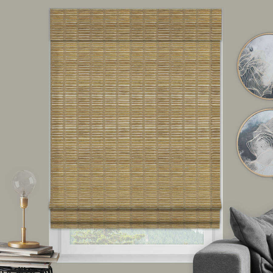 Designer Island Bamboo/Woven Wood Shades in Jute Wheat