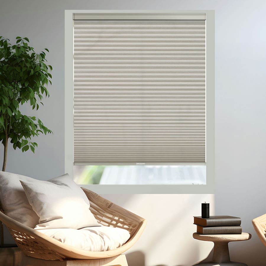 express honeycomb shades in taupe