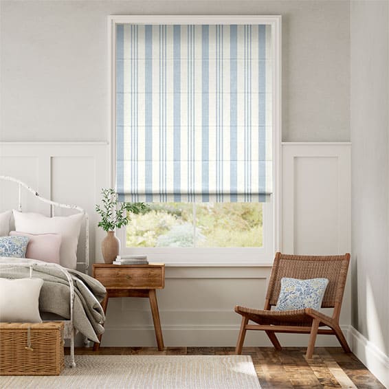 striped print roman shades