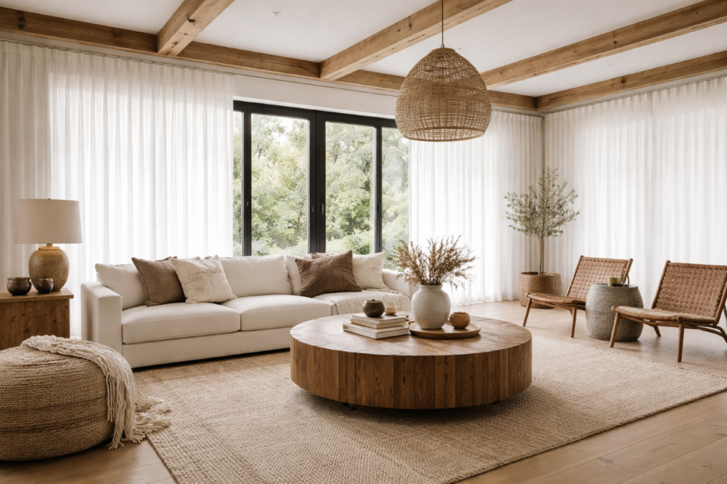 Customized sheer wave fold drapes